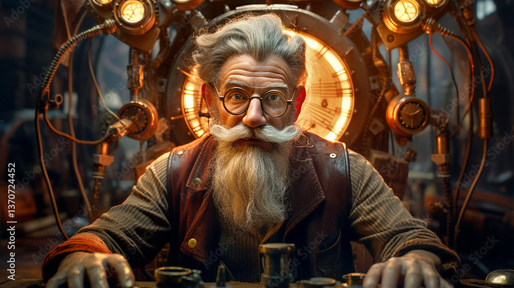 Obraz premium mad professor inventor engineer