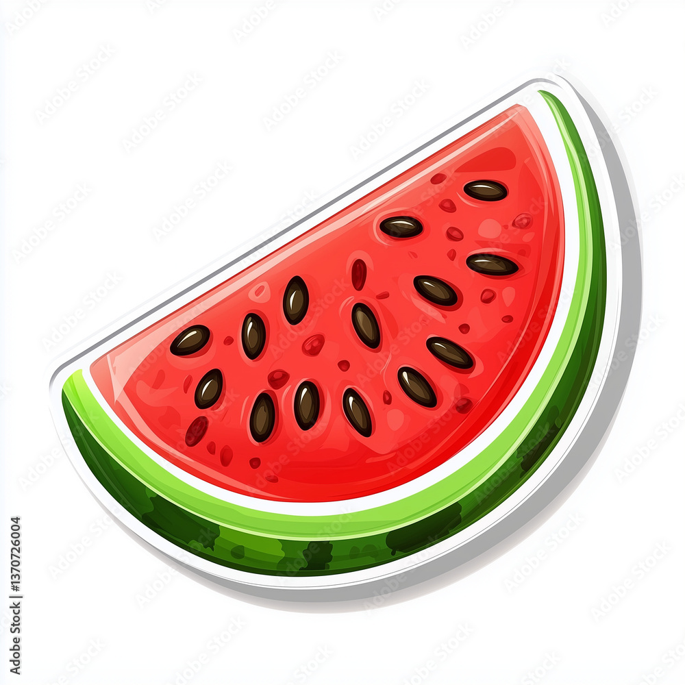 Watermelon slice sticker with realistic juicy texture
Watermelon slice sticker with realistic juicy texture