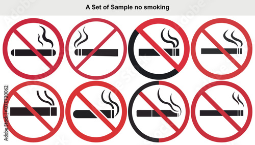 No Smoking Symbol Set
