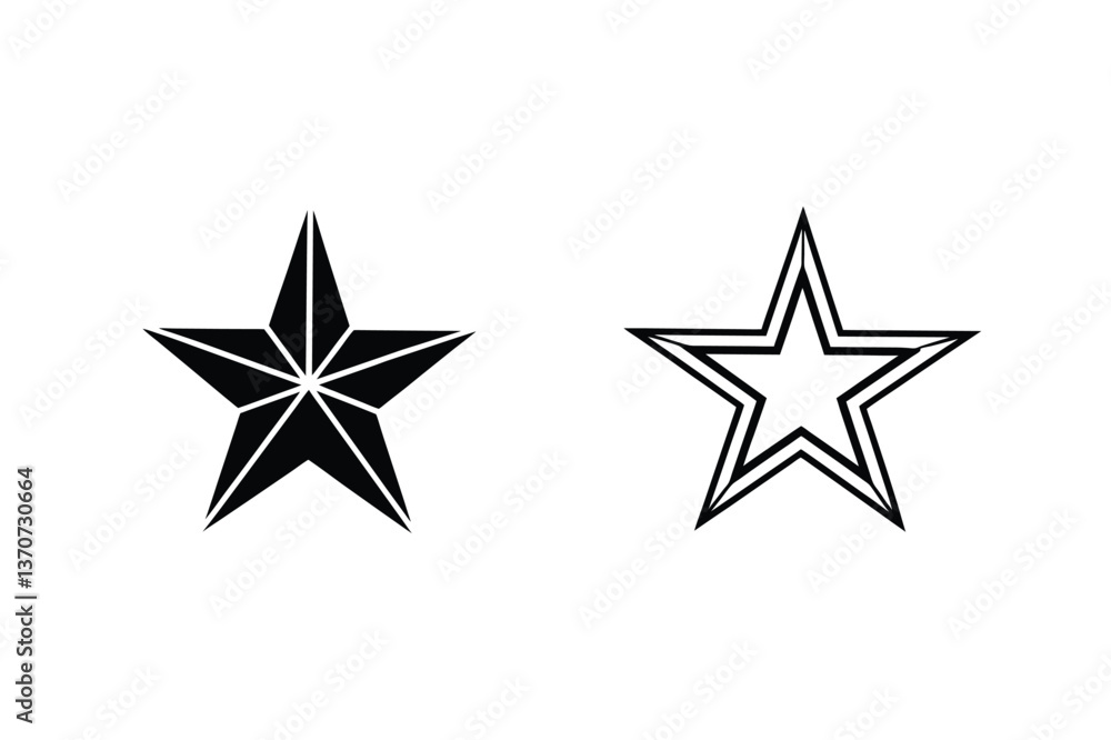 Two Simple Star Icons Graphic Design, Black, White, Vector, Symbols, Shapes, Elements, Illustration, Two Simple Star Icons Graphic Design, Black, White, Vector, Symbols, Shapes, Elements, Illustration,