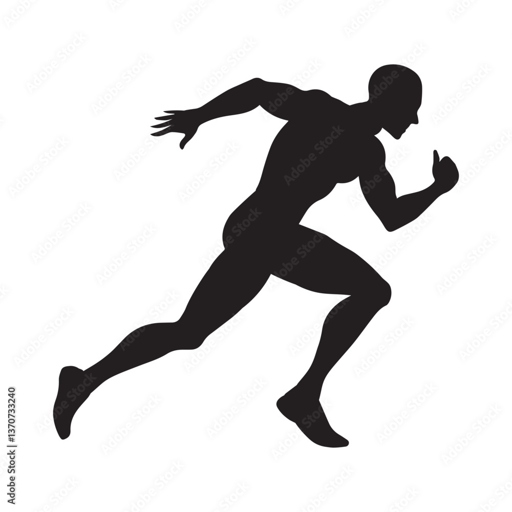 Running a men vector isolated silhouette white background. Running a men vector isolated silhouette white background.