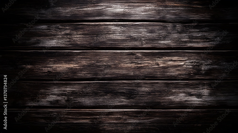 Naklejka premium Dark Brown Rustic Wood Texture Background Aged Wooden Planks