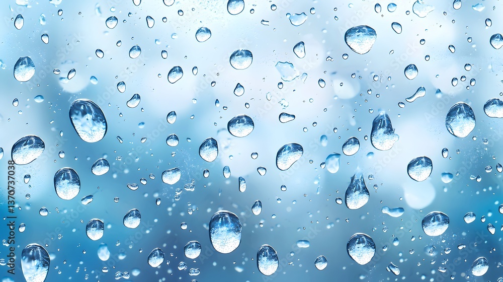 The image is of raindrops on a window, creating a blurry and hazy effect The image is of raindrops on a window, creating a blurry and hazy effect