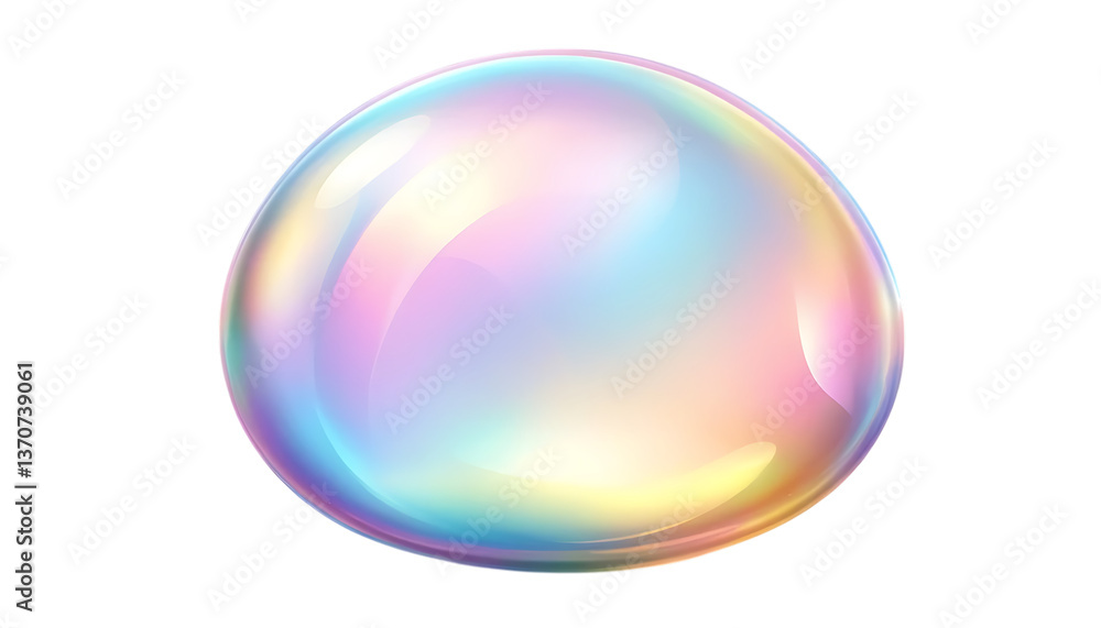 Obraz premium Iridescent Soap Bubble with Colorful Reflections png