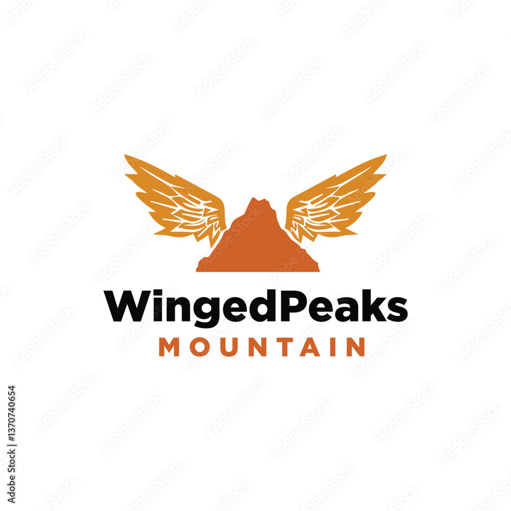 Fototapeta premium Winged Peaks Logo Design Vectors