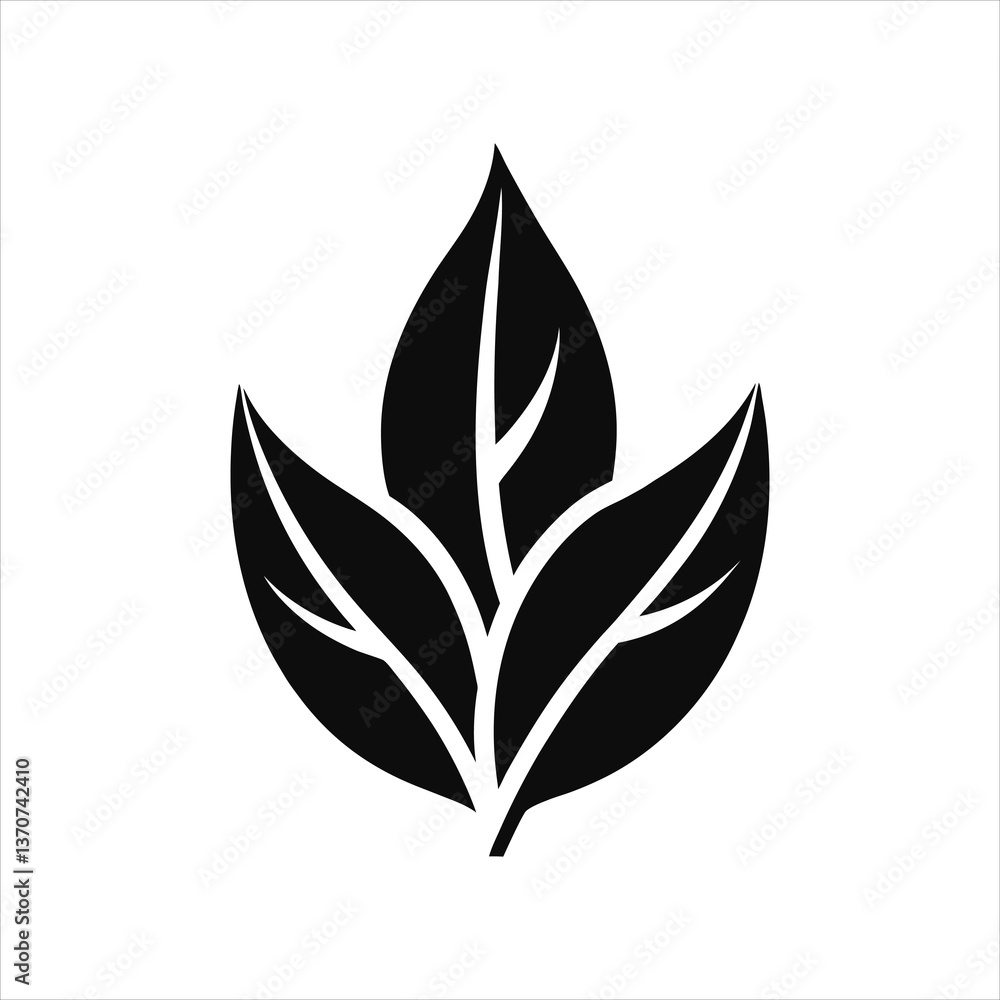 Modern Leaf Icon Silhouette for Branding Modern Leaf Icon Silhouette for Branding