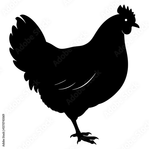 a hen silhouette illustration on white background