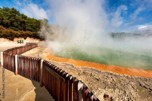 Rotorua. New Zealand. Waiotapu Thermal Wonderland. Champagne Pool
