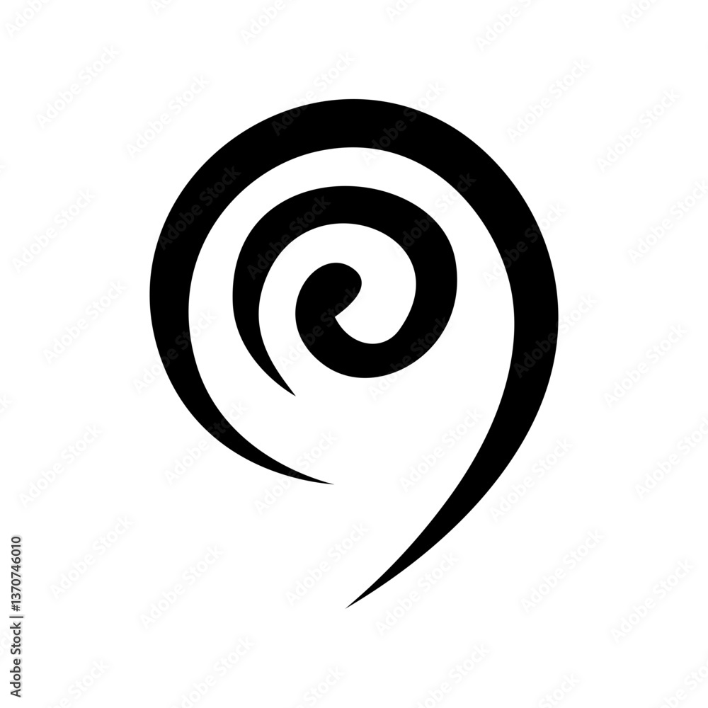 Decorative swirl and spiral vector silhouette Decorative swirl and spiral vector silhouette