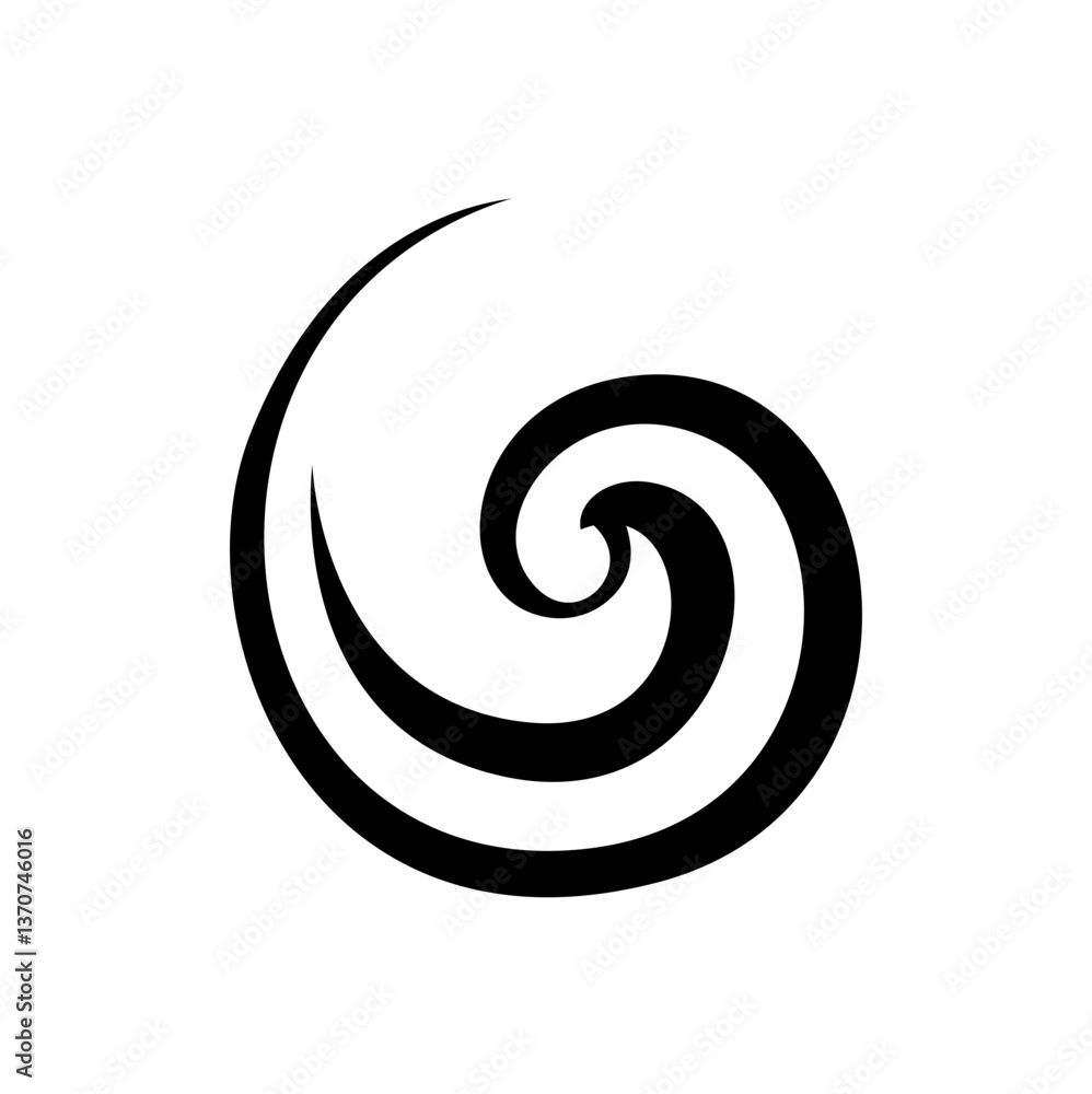 Decorative swirl and spiral vector silhouette Decorative swirl and spiral vector silhouette