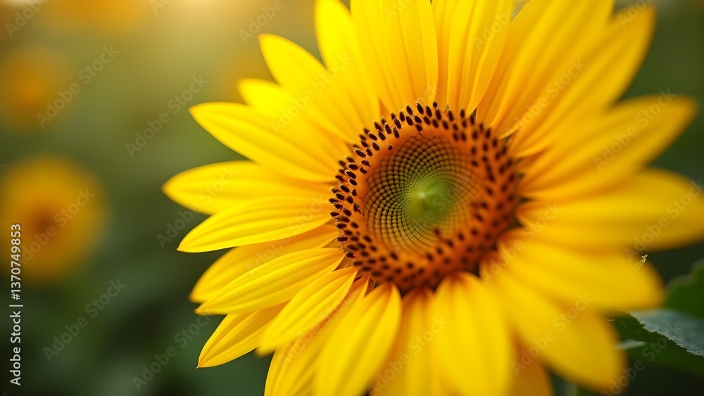 Radiant Close-Up of a Vibrant Yellow Sunflower in Full Bloom, Capturing Summer's Beauty Radiant Close-Up of a Vibrant Yellow Sunflower in Full Bloom, Capturing Summer's Beauty