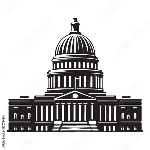 Detailed Illustration Vector Graphic of United States Capitol Building