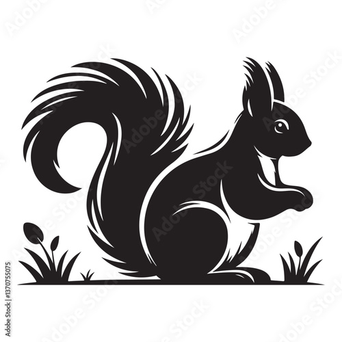 Wallpaper Mural Squirrel silhouette enjoying its natural habitat with playful curiosity Torontodigital.ca