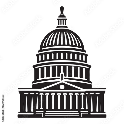 United States Capitol building silhouette vector illustration design