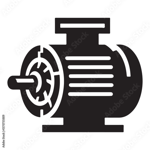 Durable industrial motor silhouette for efficient machine operation