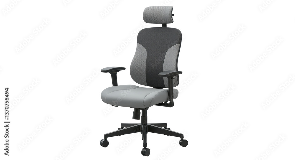 Isolated Gray Office Chair with Headrest Isolated Gray Office Chair with Headrest