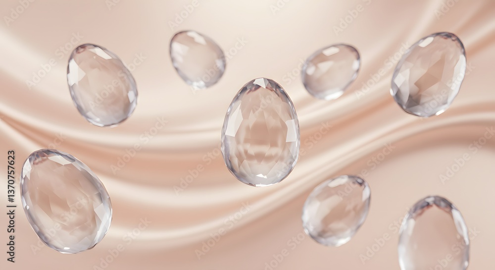 Happy Easter with Transparent Eggs Floating on Silky Background
Happy Easter with Transparent Eggs Floating on Silky Background