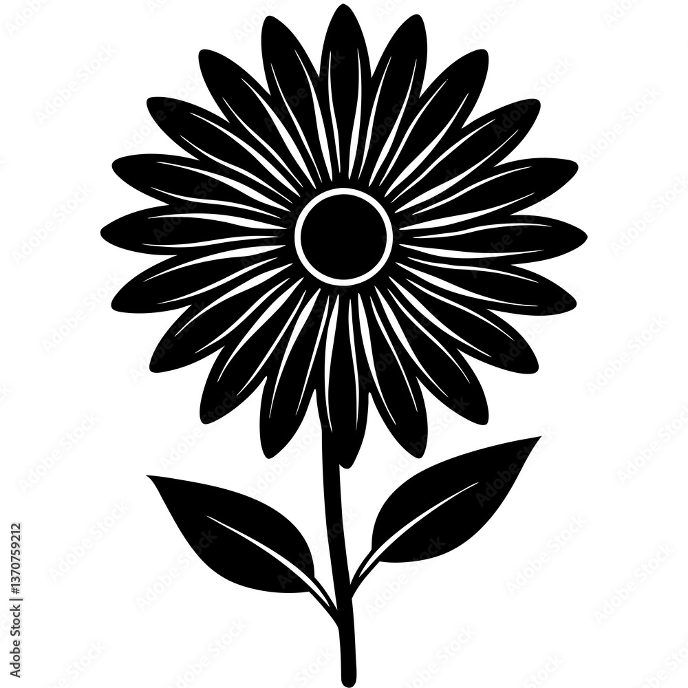 Daisy silhouette vector illustration