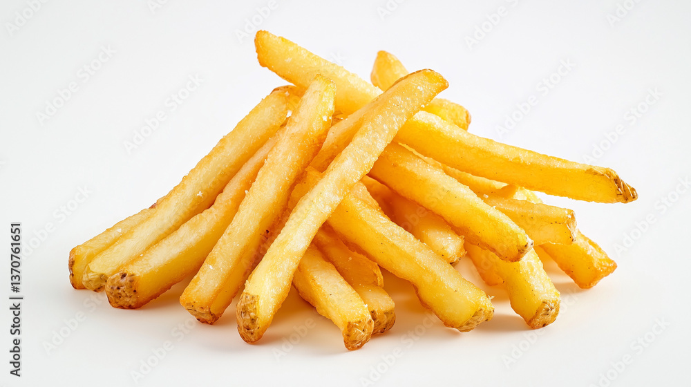 Klassische Pommes Frites auf weißem Hintergrund Klassische Pommes Frites auf weißem Hintergrund
