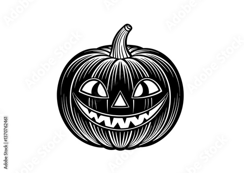 black and white svg vector, Halloween pumpkin icon