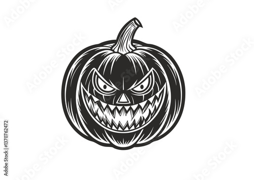 black and white svg vector, Halloween pumpkin icon