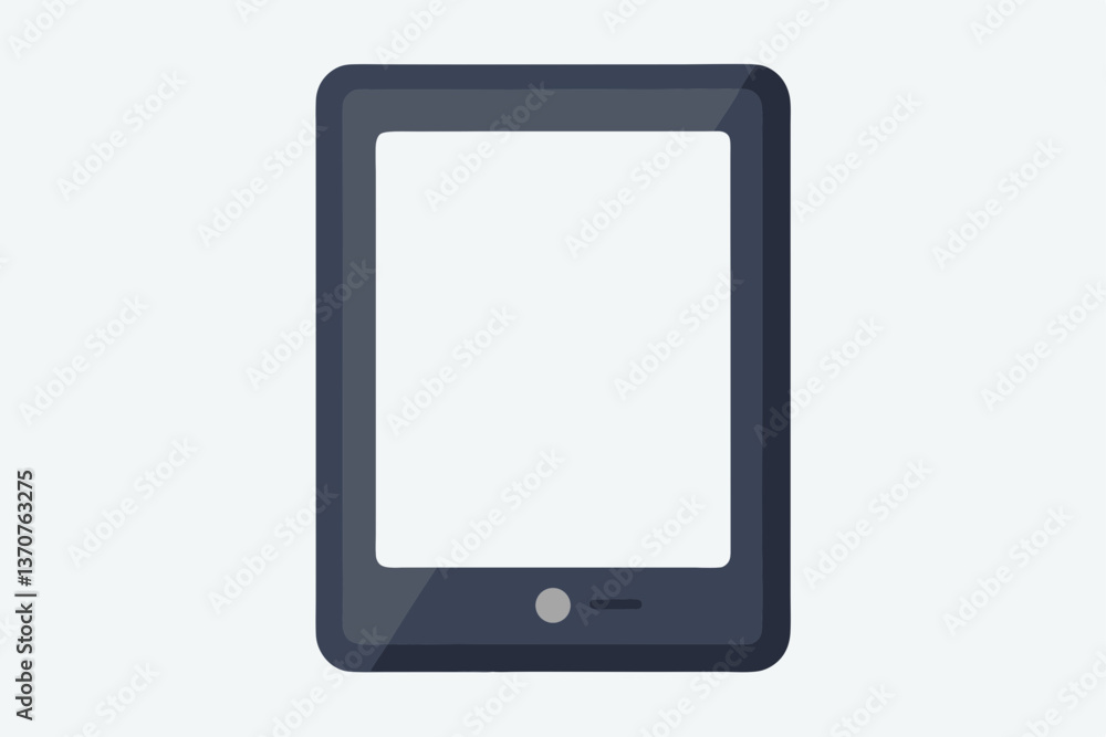 Realistic black tablet PC, a digital touchscreen device with a blank display Realistic black tablet PC, a digital touchscreen device with a blank display