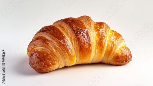 Goldbraunes Croissant auf weißem Hintergrund