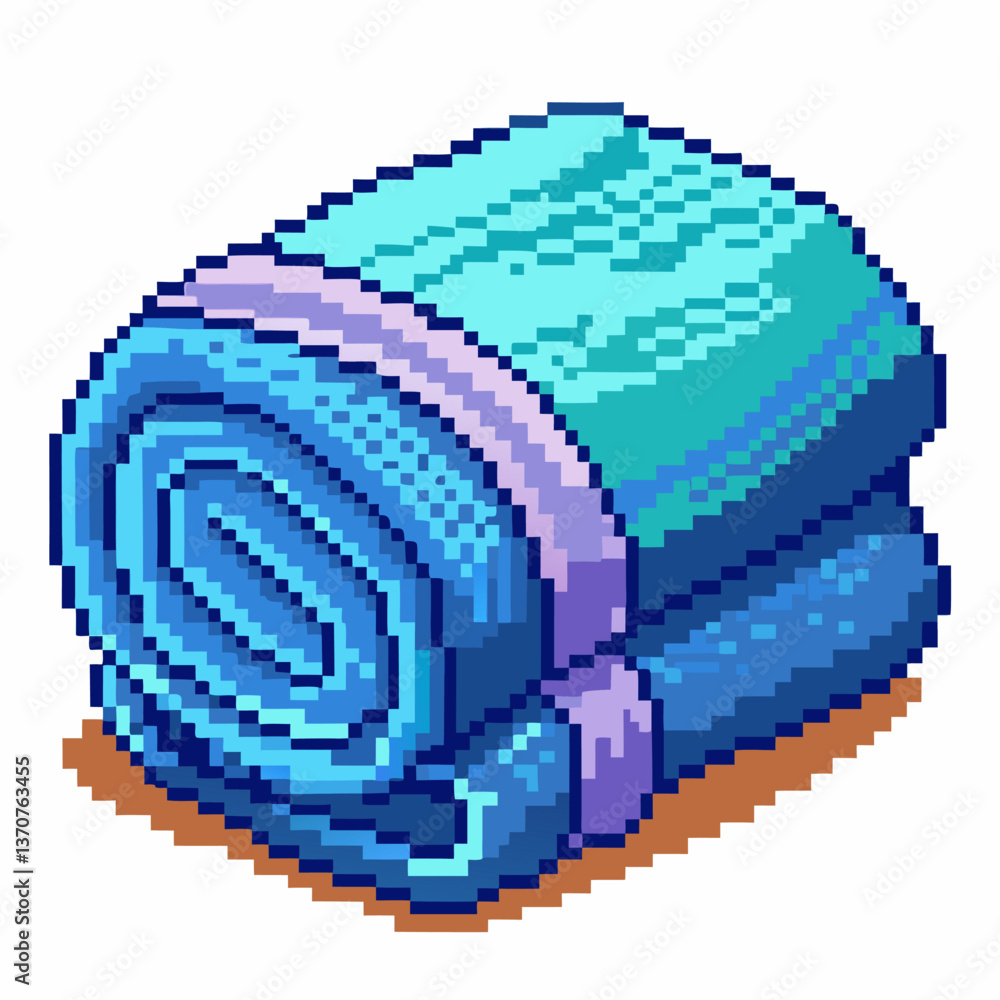 Fototapeta premium Pixel Art Folded Towel Retro 8 Bit Design for Game and Icon Illustrations