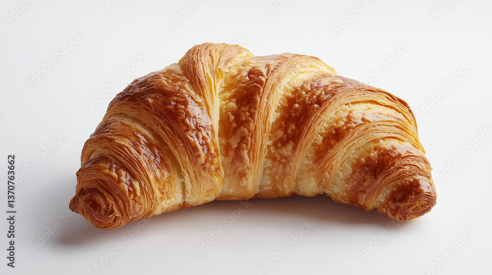 Frisches Croissant auf weißem Hintergrund Frisches Croissant auf weißem Hintergrund
