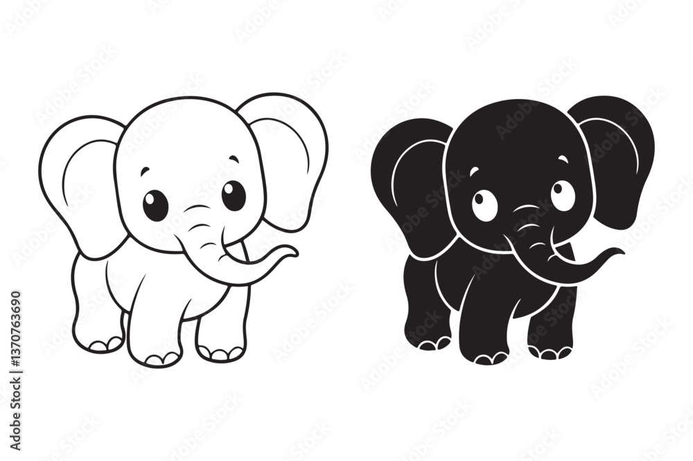 Fototapeta premium baby elephant vector