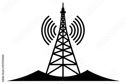 High-reaching radio communication towers dot the landscape