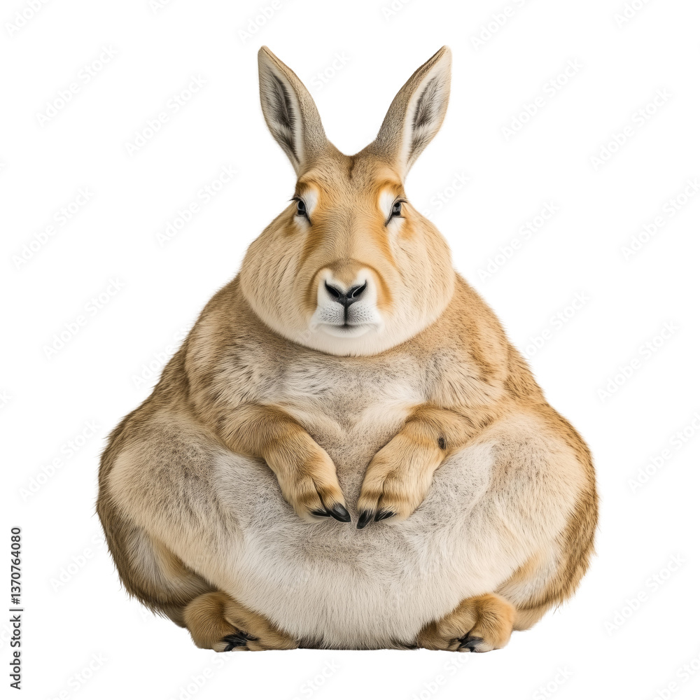 Fototapeta premium Cute rabbit character on a transparent background digital art whimsical studio creative concept