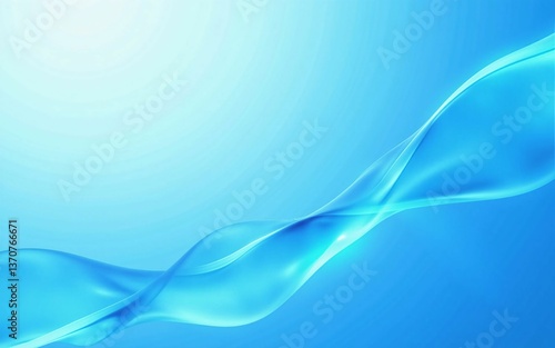 Vibrant blue and white flowing abstract wave background - stylish graphic design expressing futuristic technology, coolness, and dynamic movement