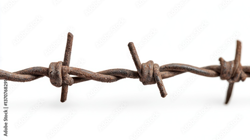 Barbed Wire Isolated on White Barbed Wire Isolated on White