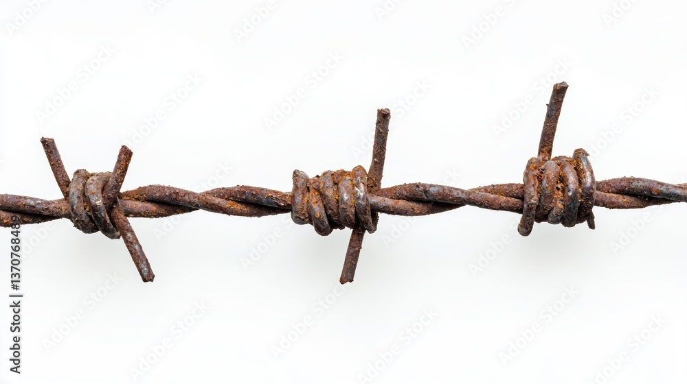 Barbed Wire Isolated on White Barbed Wire Isolated on White