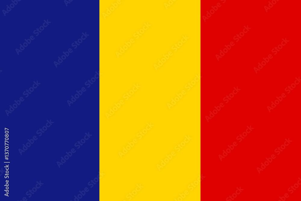 Fototapeta premium National Romania flag. Official colors and proportion.