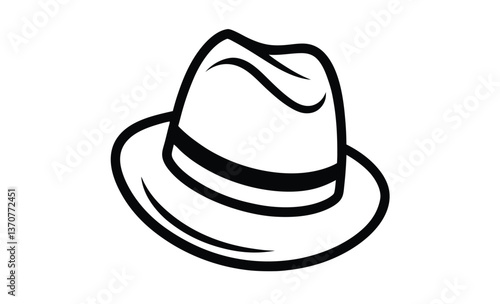 Fedora tipping icon silhouette