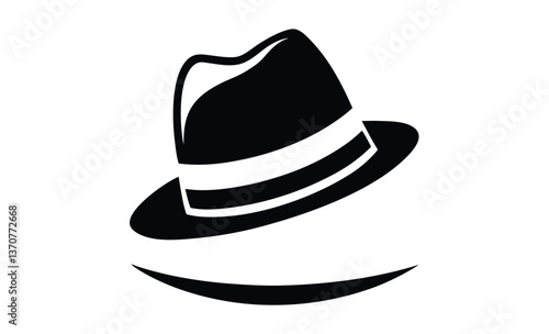 Fedora tipping icon silhouette