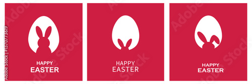Easter Bunny Peeking from Egg,Celebrate Easter with Bunny Surprise,Festive Easter Bunny Egg Design,Egg and Bunny Easter Greetings.
