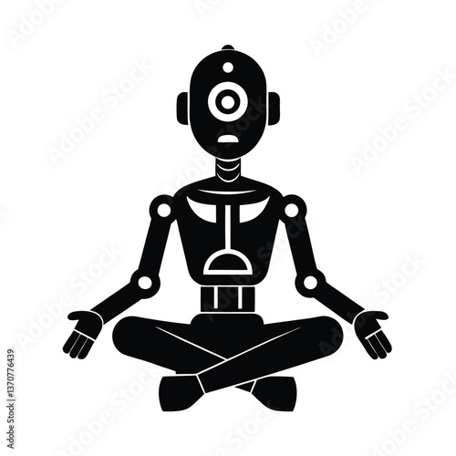 Calm Robot Silhouette.
