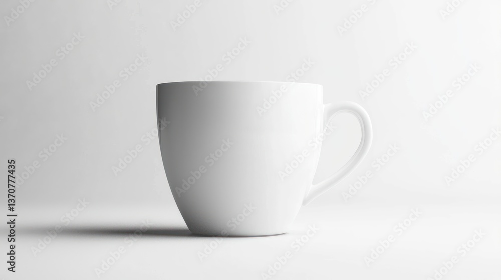 Single White Coffee Cup Mockup Isolated on White Single White Coffee Cup Mockup Isolated on White