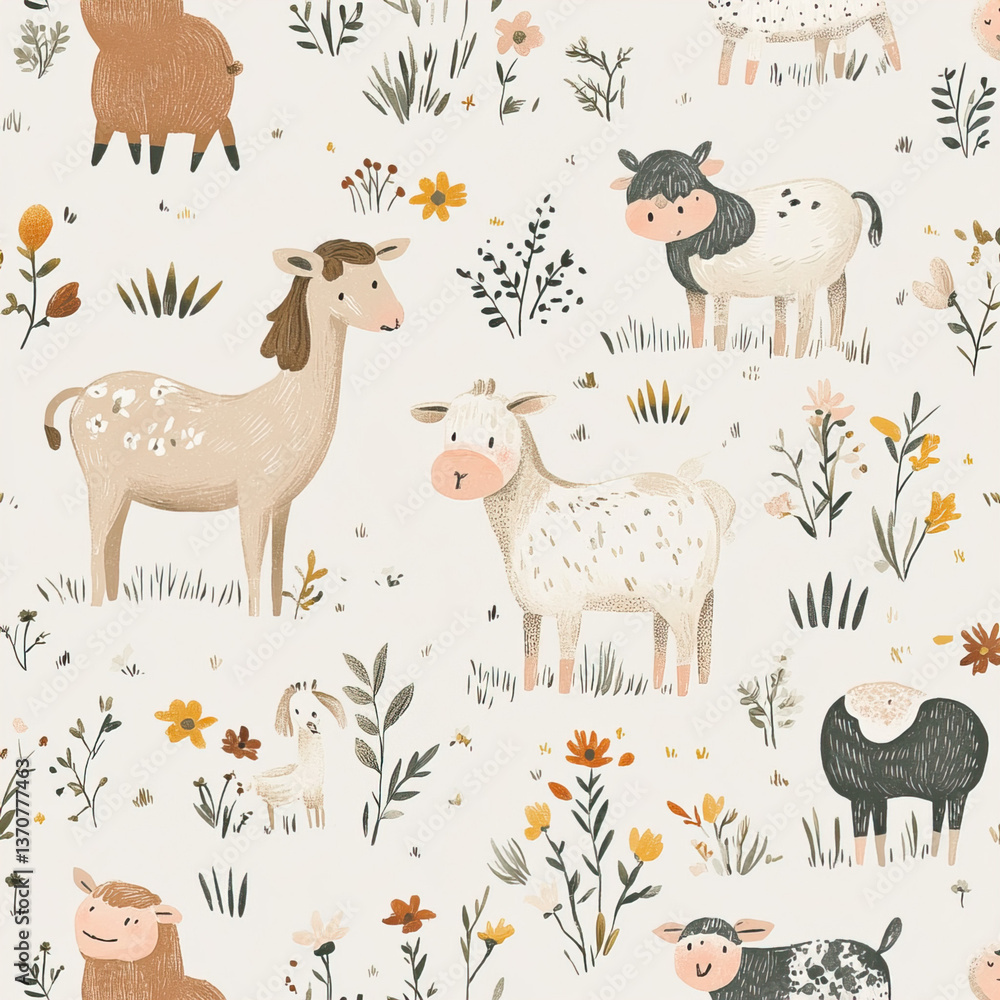 Fototapeta premium Modern Geometric Seamless Pattern: Versatile Digital Design for Websites, Textiles, Wallpaper, and More 
