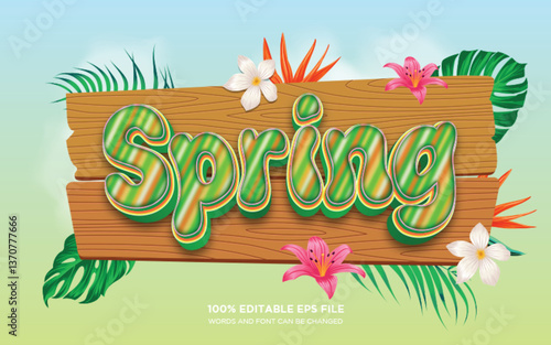 Spring 3D editable text style effect	
