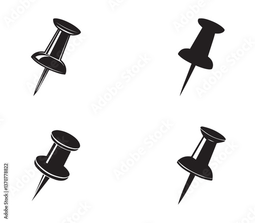 Set of Push pin icon