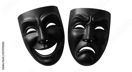 Tablou pe pânză Isolated Happy and Sad Masks