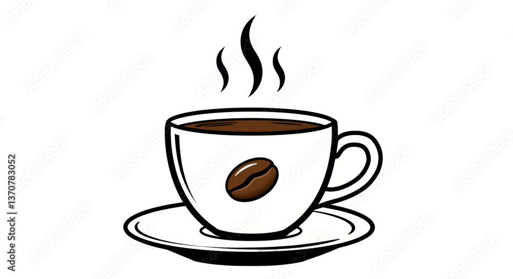 Obraz premium Isolated Coffee Cup with Coffee Bean