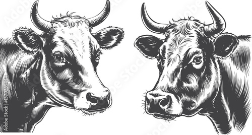 Cow Head Silhouette Vector Illustration for Logos for Branding website apps