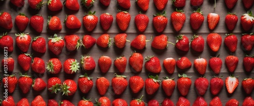 Fresh strawberry fruits food background. Top view, flat lay