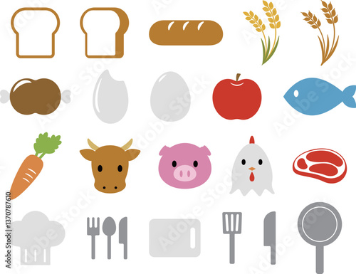 食のアイコン21種セット