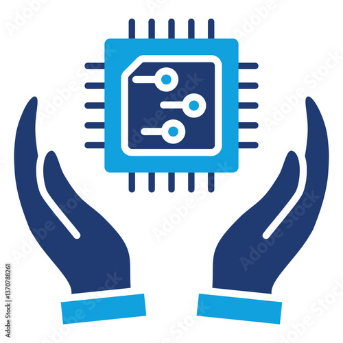 Cpu Solid Blue Icon
